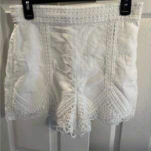 Zara White Lace Trim Women Shorts